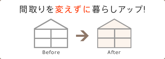 間取りを変えずに暮らしアップ!